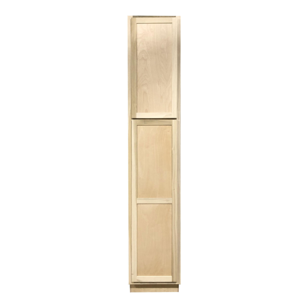 Kitchen Utility Pantry Cabinet | Unfinished Poplar | Shaker Style | 8' x 18" x 24"